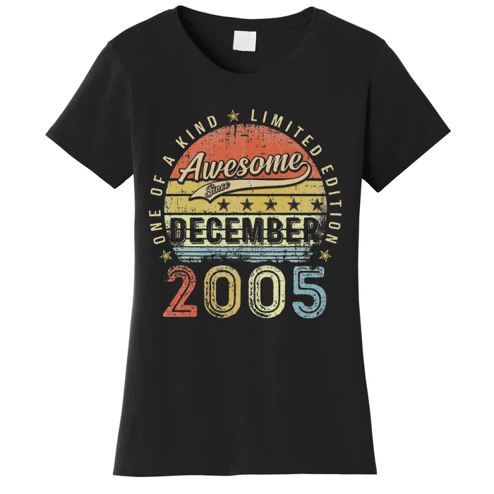 17th Birthday Gift Awesome Since December 2005 17 Year Old Women's T-Shirt