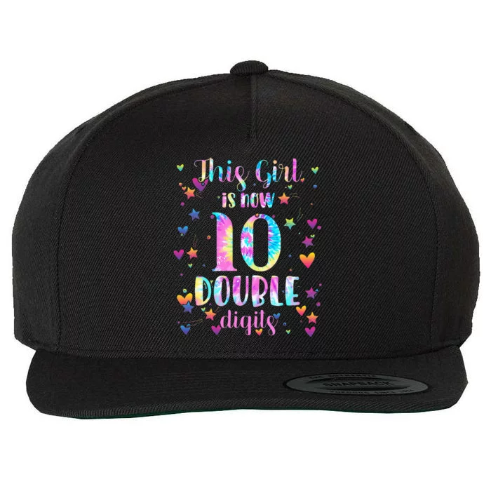 10th Birthday Gift This Girl Is Now 10 Double Digits Tie Dye Wool Snapback Cap