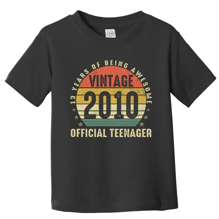 13th Birthday Gifts Vintage 2010 Teenager 13 Years Old Toddler T-Shirt