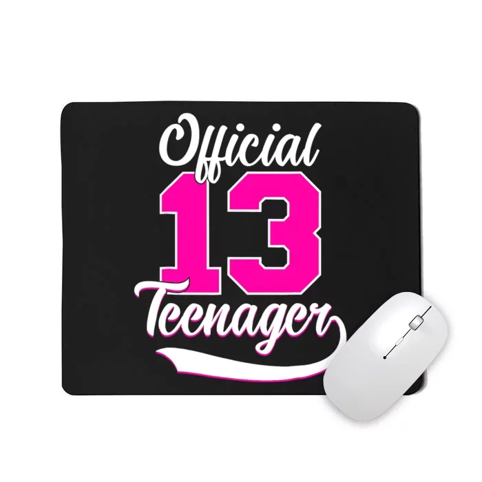 13th Birthday Girls 13 Years Cute Teenager Birthday Mousepad