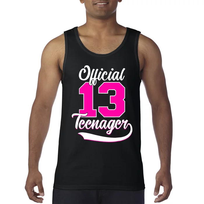 13th Birthday Girls 13 Years Cute Teenager Birthday Tank Top