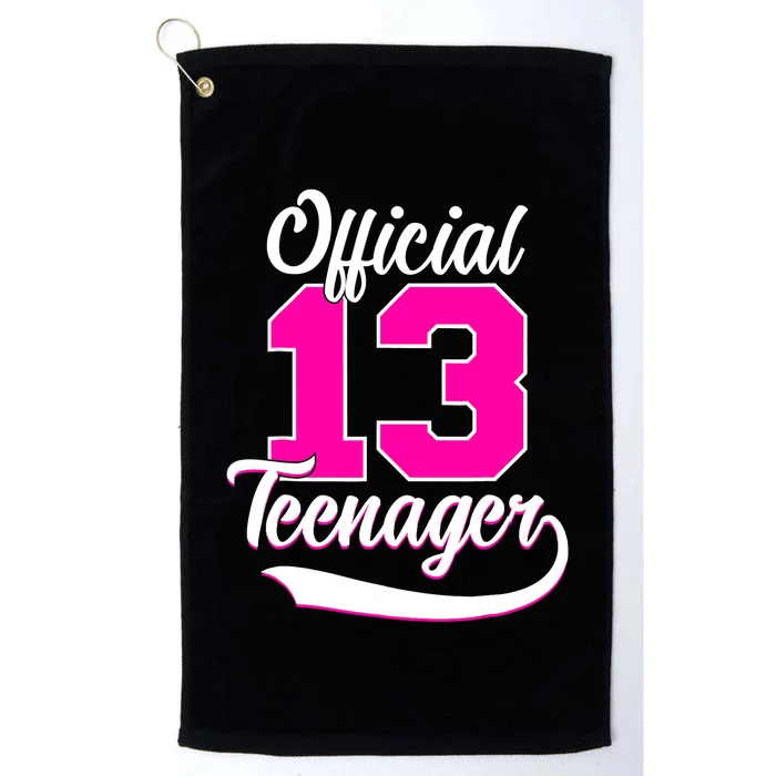 13th Birthday Girls 13 Years Cute Teenager Birthday Platinum Collection Golf Towel