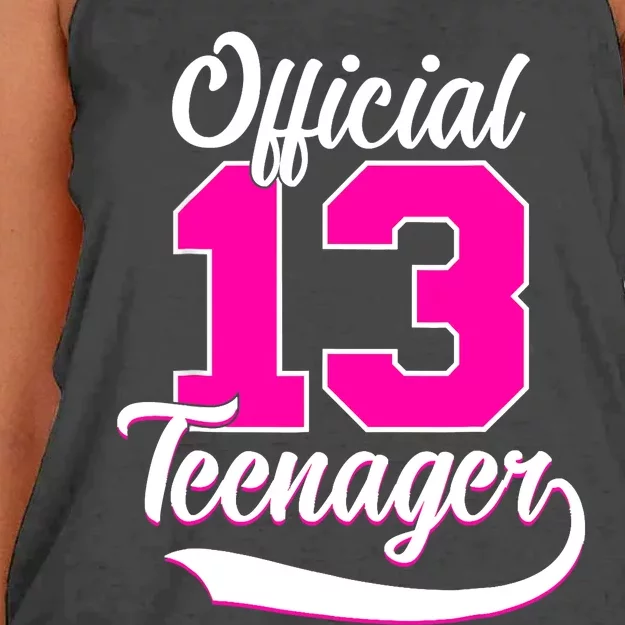 13th Birthday Girls 13 Years Cute Teenager Birthday Women's Knotted Racerback Tank