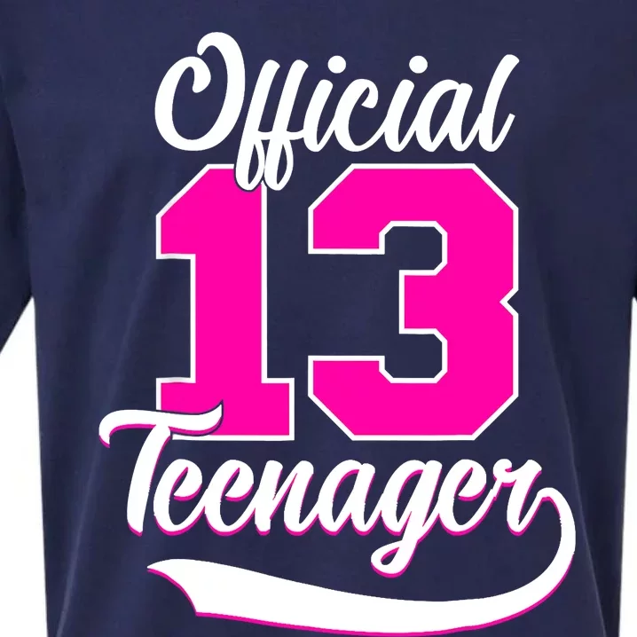 13th Birthday Girls 13 Years Cute Teenager Birthday Sueded Cloud Jersey T-Shirt