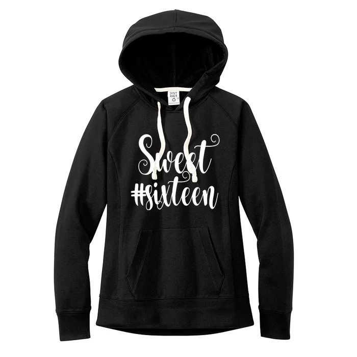 16th Birthday Gift Teen Sweet Sixteen 16 Rose Gold Women's Fleece Hoodie