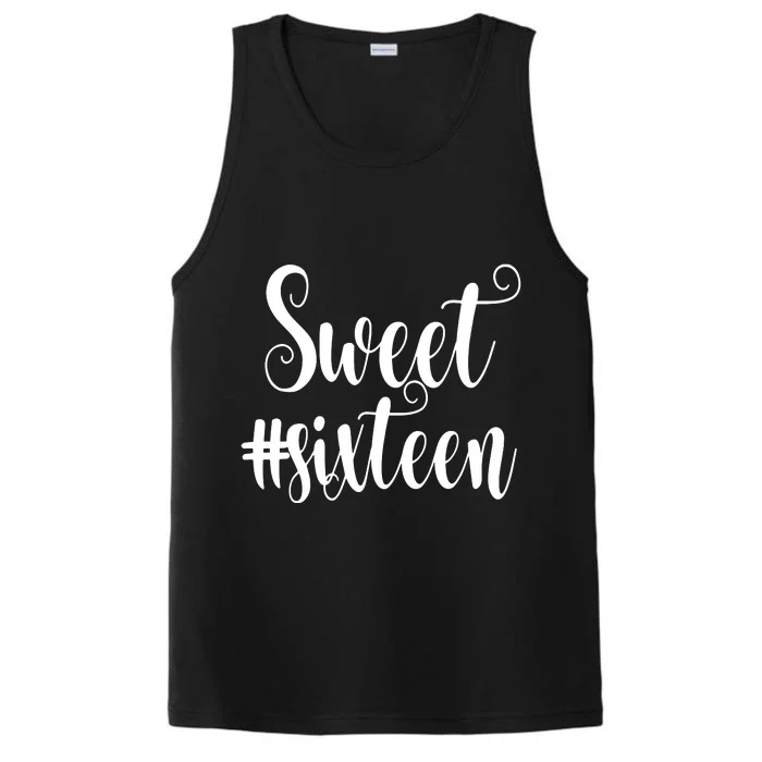 16th Birthday Gift Teen Sweet Sixteen 16 Rose Gold Performance Tank