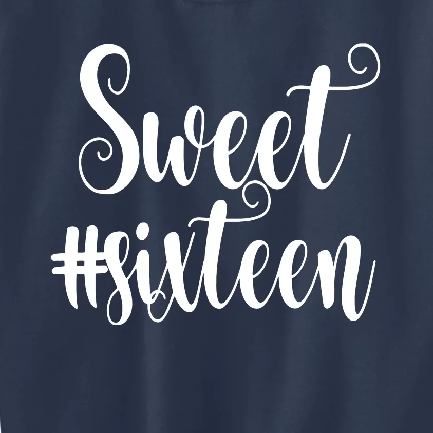 16th Birthday Gift Teen Sweet Sixteen 16 Rose Gold Kids Sweatshirt