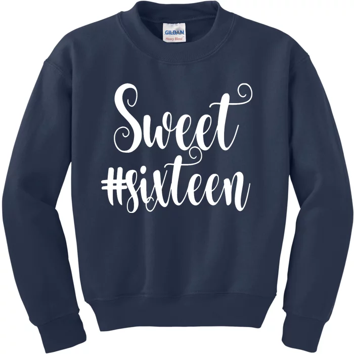 16th Birthday Gift Teen Sweet Sixteen 16 Rose Gold Kids Sweatshirt