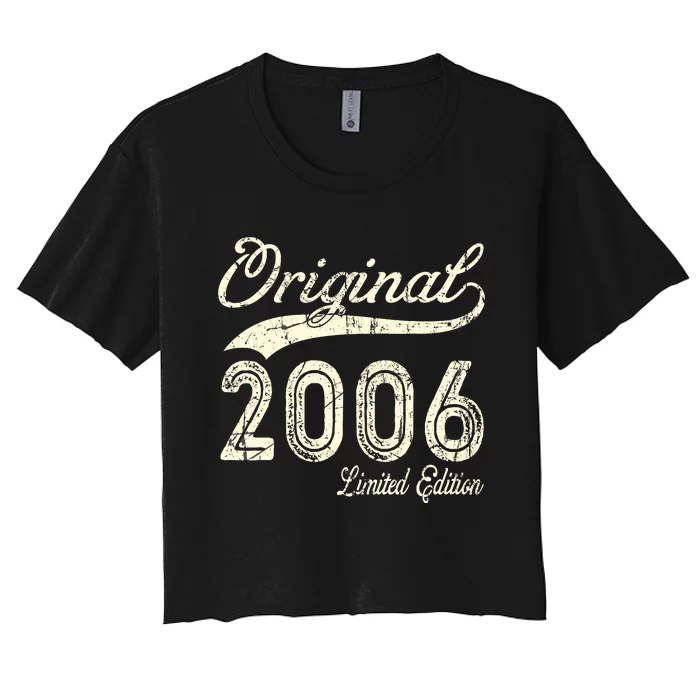 18th Birthday Gifts Boy Girl Vintage 2006 Original Parts Women's Crop Top Tee