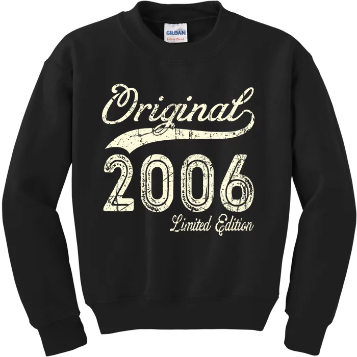 18th Birthday Gifts Boy Girl Vintage 2006 Original Parts Kids Sweatshirt