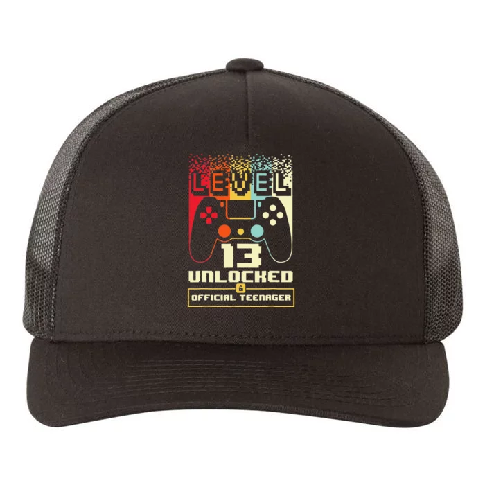 13th Birthday Gifts Level 13 Unlocked Cute Yupoong Adult 5-Panel Trucker Hat