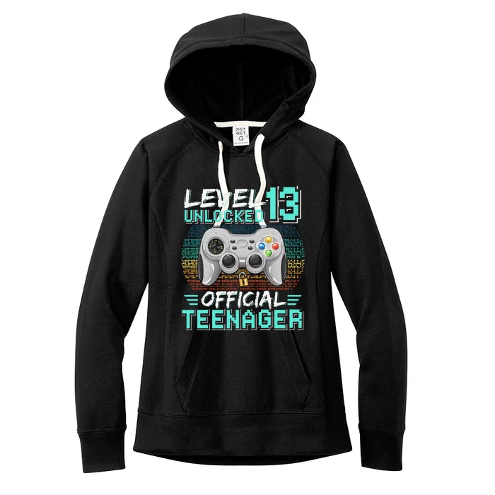 13th Birthday Gifts Level 13 Unlocked Women's Fleece Hoodie