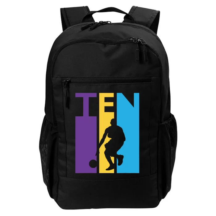 10th Birthday Gift Ten Colorful Basketball 10 Year Old Daily Commute Backpack