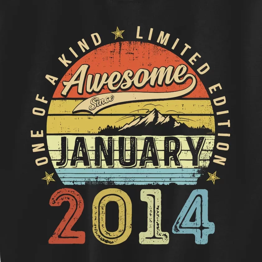 10th Birthday Gift Awesome Since January 2014 10 Year Old Kids Sweatshirt