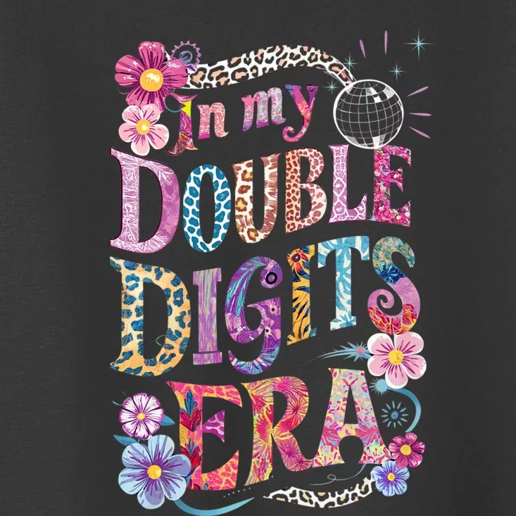 10th Birthday Girl In My Double Digits Era Retro 10 Year Old Toddler T-Shirt