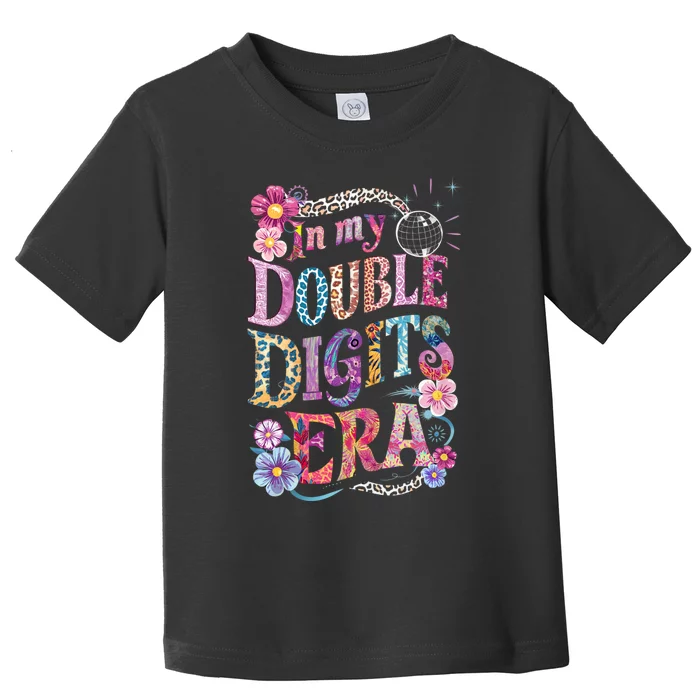 10th Birthday Girl In My Double Digits Era Retro 10 Year Old Toddler T-Shirt