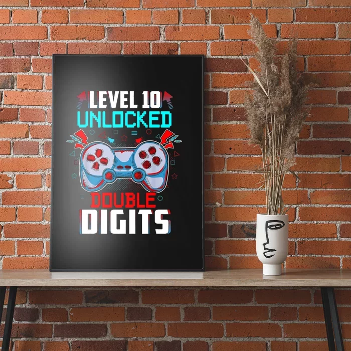 10th Birthday Gift For Double Digits 10 Year Old Gifts Gamer Gift Poster