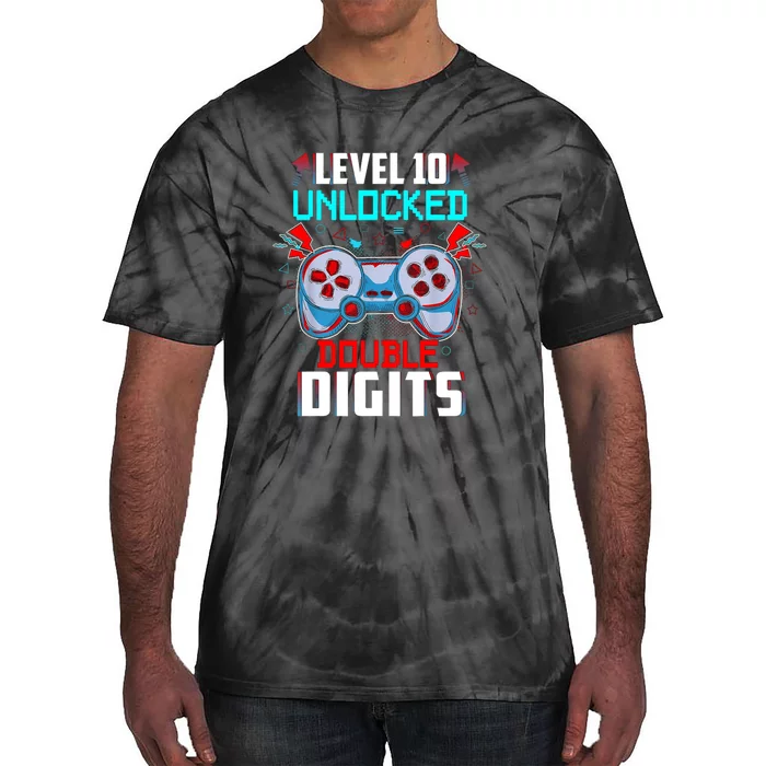 10th Birthday Gift For Double Digits 10 Year Old Gifts Gamer Gift Tie-Dye T-Shirt