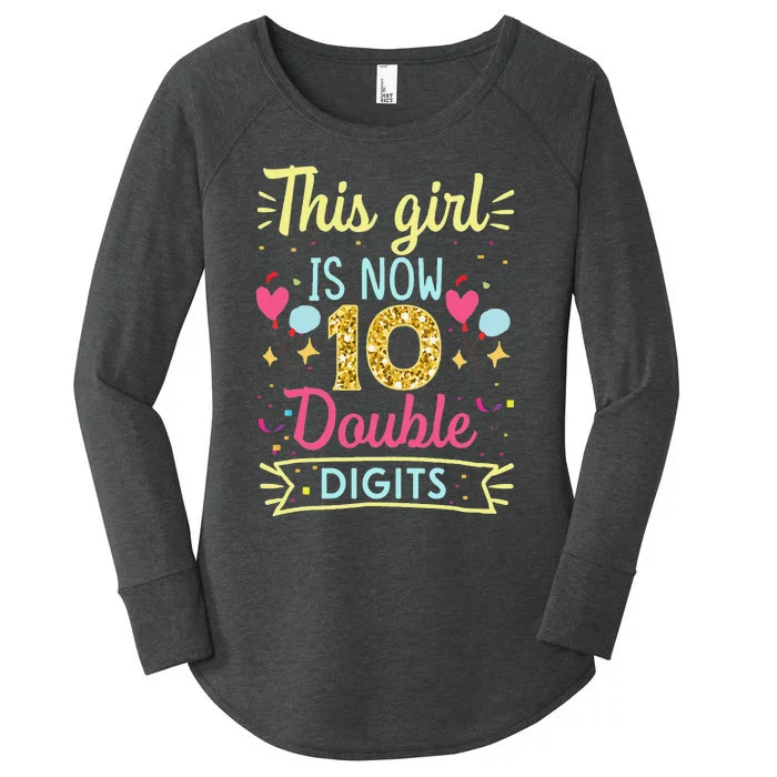 10th Birthday Gift This Is Now 10 Double Digits Women's Perfect Tri Tunic Long Sleeve Shirt