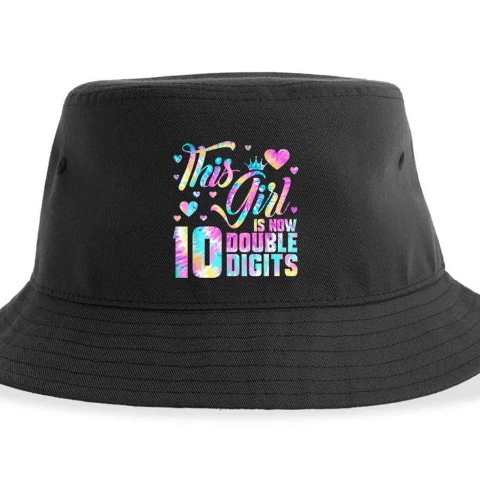 10th Birthday Gift This Girl Is Now 10 Double Digits Tie Dye Sustainable Bucket Hat