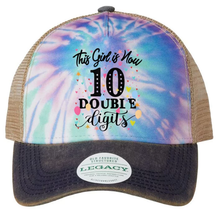 10th Birthday Gifts This Girl Is Now 10 Double Digits Legacy Tie Dye Trucker Hat