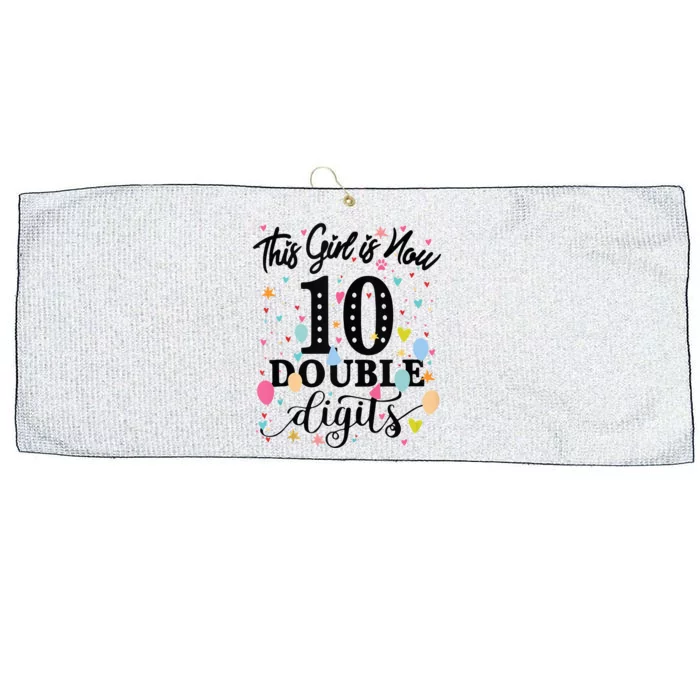 10th Birthday Gifts This Girl Is Now 10 Double Digits Large Microfiber Waffle Golf Towel