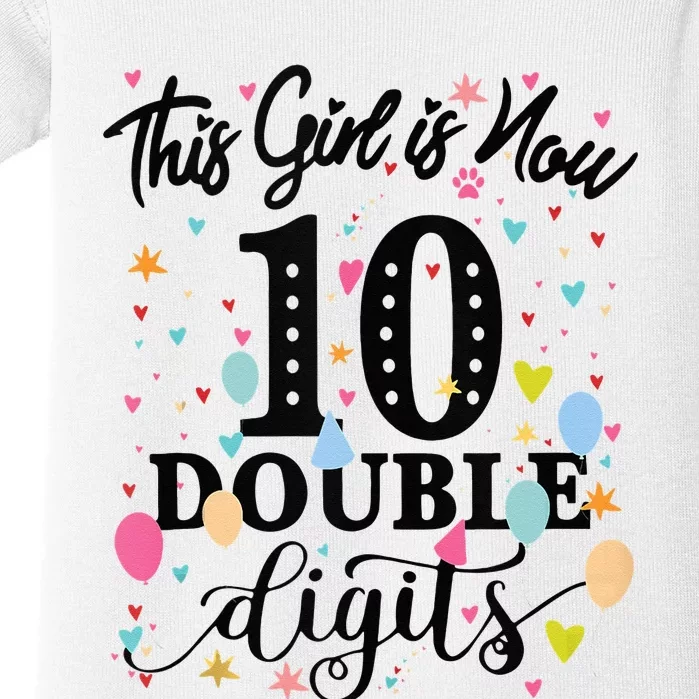 10th Birthday Gifts This Girl Is Now 10 Double Digits Baby Bodysuit