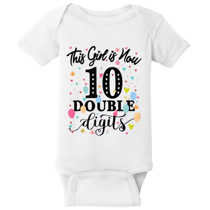 10th Birthday Gifts This Girl Is Now 10 Double Digits Baby Bodysuit