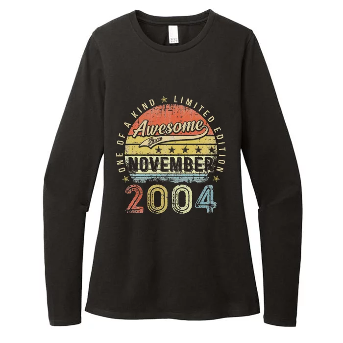 18th Birthday Gift Awesome Since November 2004 19 Year Old Womens CVC Long Sleeve Shirt