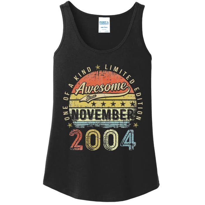 18th Birthday Gift Awesome Since November 2004 19 Year Old Ladies Essential Tank