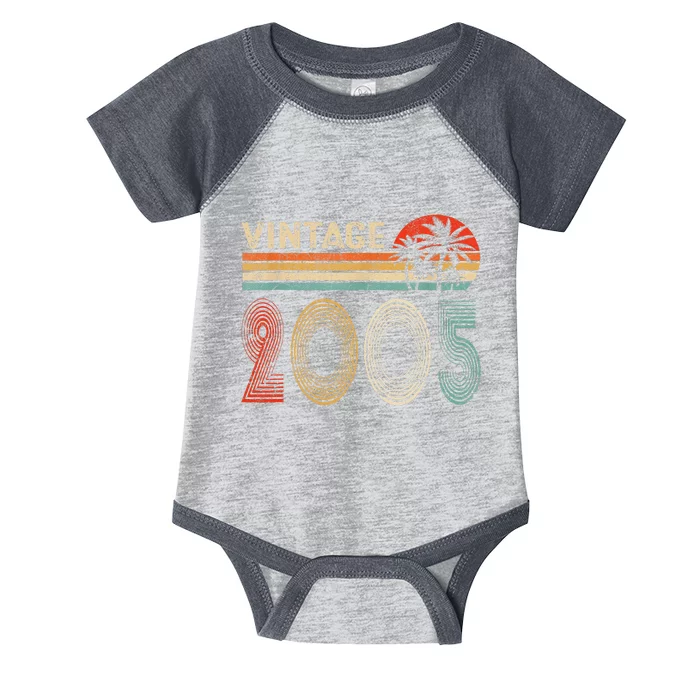 18th Birthday Gift Vintage 2005 Funny 18 Years Old Infant Baby Jersey Bodysuit