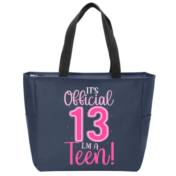 13th Birthday Girl 13 Years Teen Teenager Birthday Zip Tote Bag