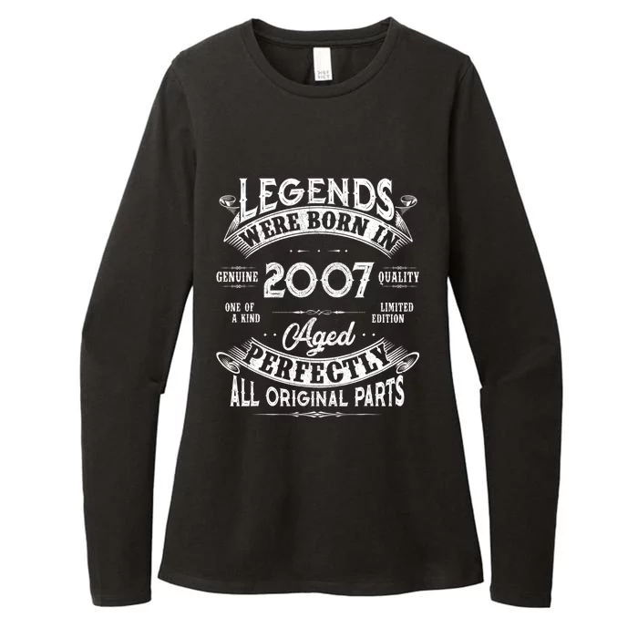 15th Birthday Gift Vintage Legends Born In 2007 15 Years Old Womens CVC Long Sleeve Shirt