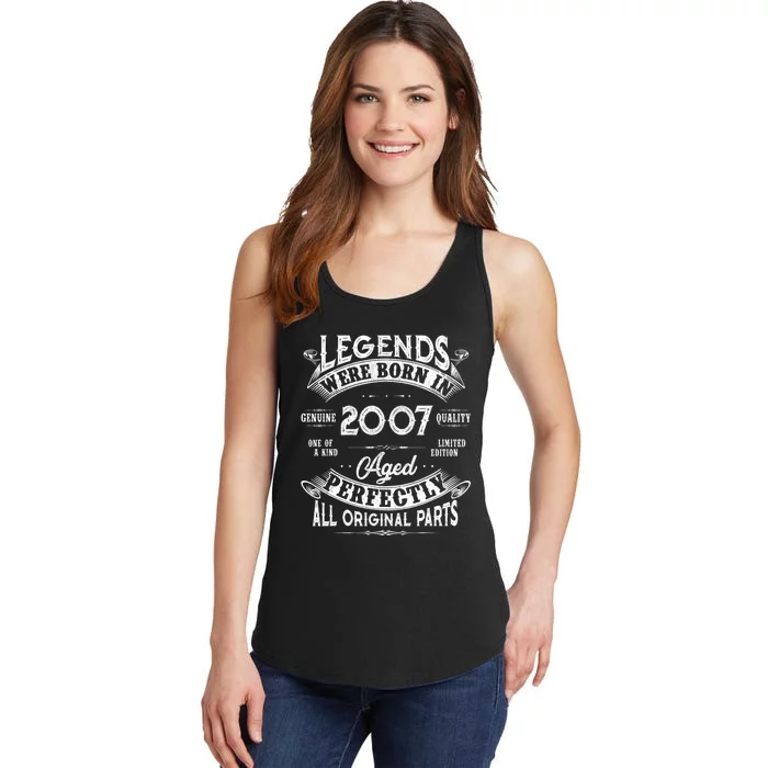 15th Birthday Gift Vintage Legends Born In 2007 15 Years Old Ladies Essential Tank