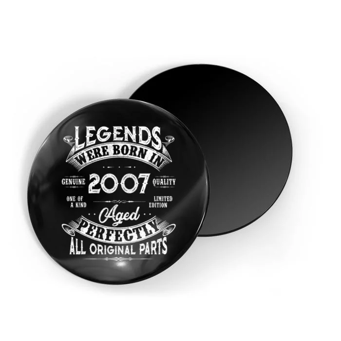 15th Birthday Gift Vintage Legends Born In 2007 15 Years Old Magnet