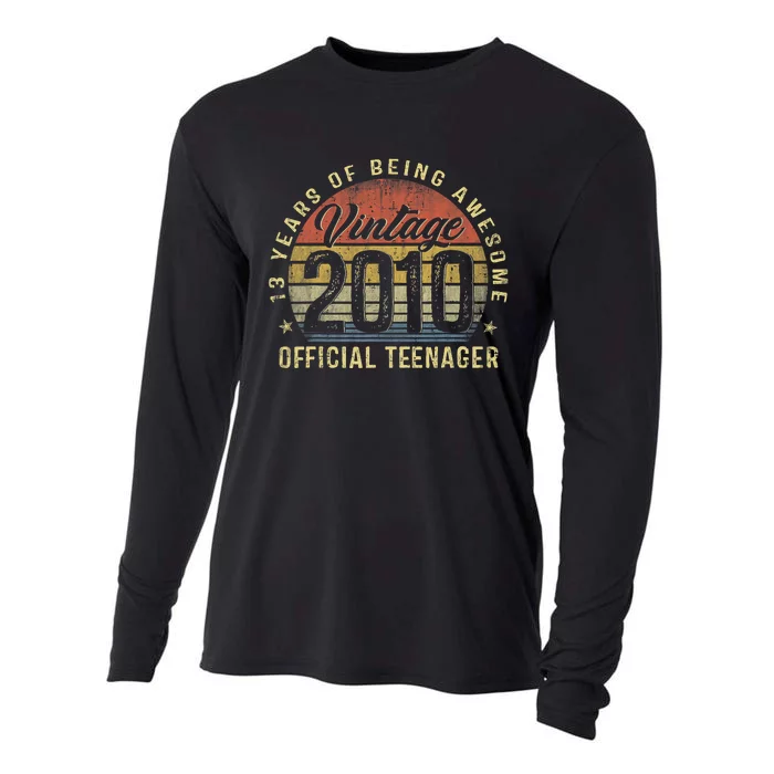 13th Birthday Gifts Vintage 2010 Teenager 13 Years Old Cooling Performance Long Sleeve Crew