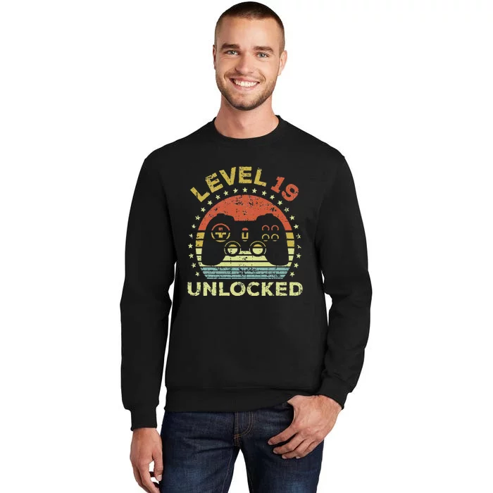 19th Birthday Gaming Level 19 Unlocked Tall Sweatshirt