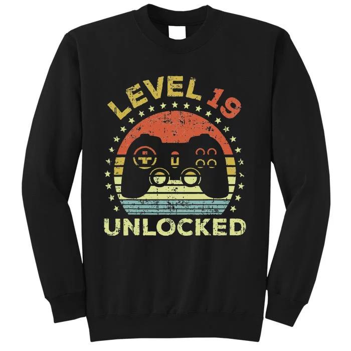 19th Birthday Gaming Level 19 Unlocked Tall Sweatshirt