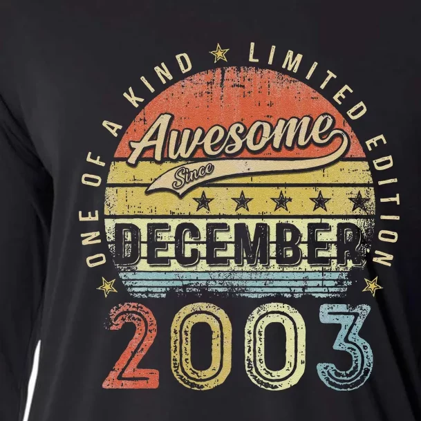 19th Birthday Gift Awesome Since December 2003 19 Year Old Cooling Performance Long Sleeve Crew