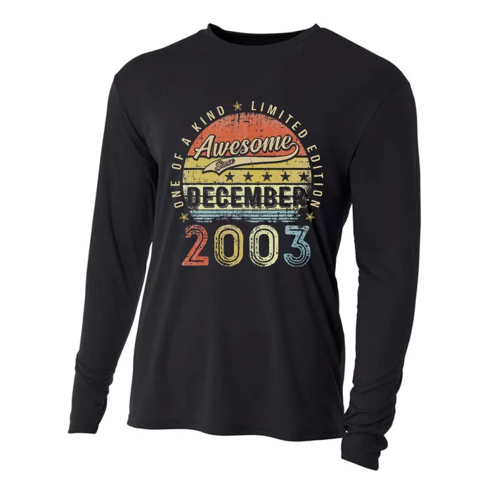 19th Birthday Gift Awesome Since December 2003 19 Year Old Cooling Performance Long Sleeve Crew