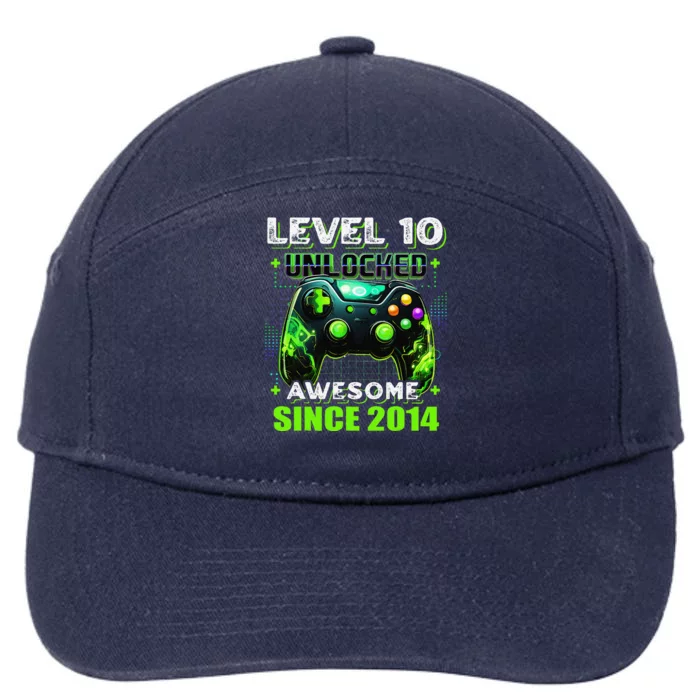 10th Birthday Gamer 10 Year Old Funny Bday Boy Ten Son 7-Panel Snapback Hat