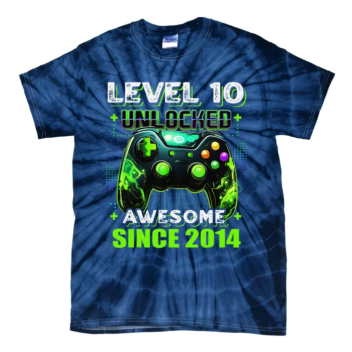 10th Birthday Gamer 10 Year Old Funny Bday Boy Ten Son Tie-Dye T-Shirt