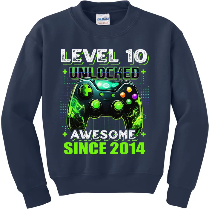 10th Birthday Gamer 10 Year Old Funny Bday Boy Ten Son Kids Sweatshirt