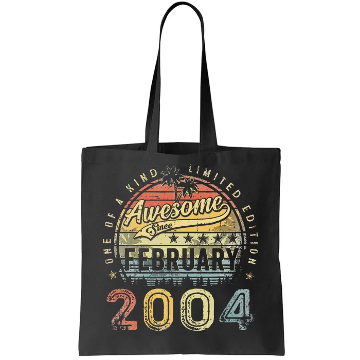 19th Birthday Gift Awesome Since February 2004 19 Year Old Tote Bag