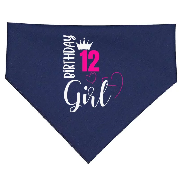 12 Birthday Girl Happy 12th Birthday USA-Made Doggie Bandana