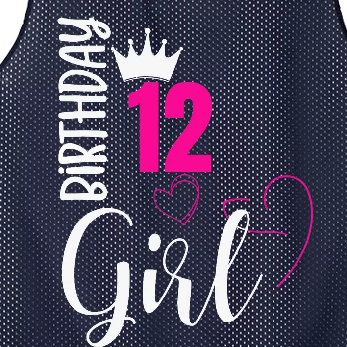 12 Birthday Girl Happy 12th Birthday Mesh Reversible Basketball Jersey Tank