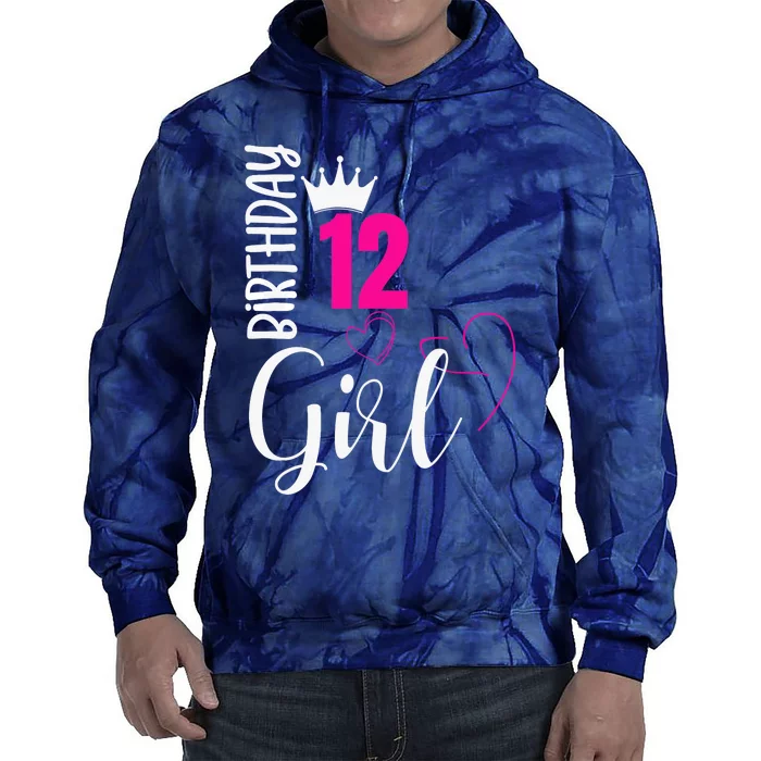 12 Birthday Girl Happy 12th Birthday Tie Dye Hoodie