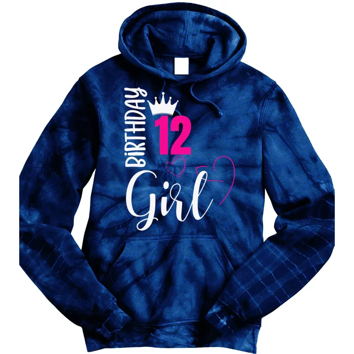 12 Birthday Girl Happy 12th Birthday Tie Dye Hoodie