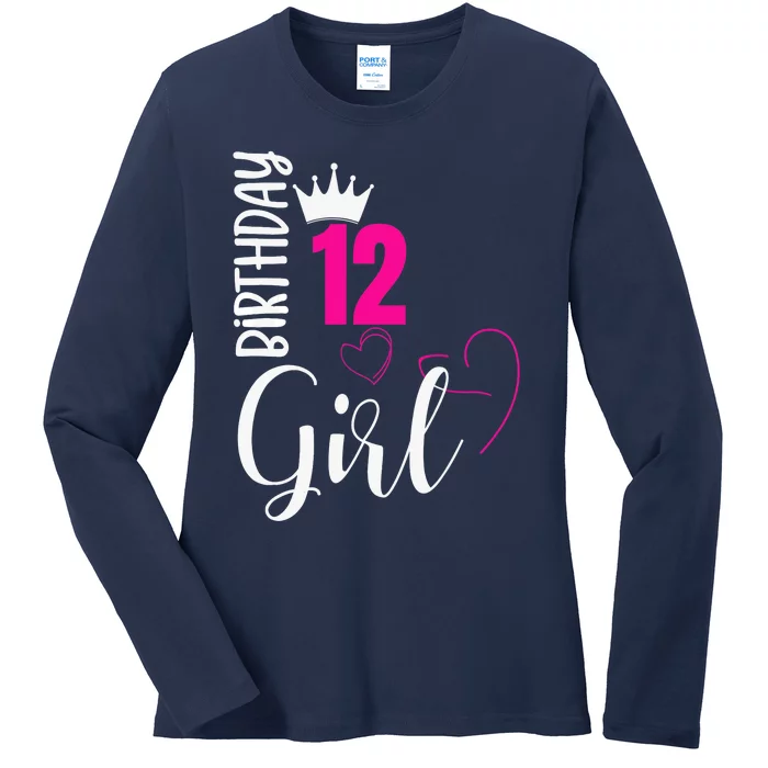 12 Birthday Girl Happy 12th Birthday Ladies Long Sleeve Shirt