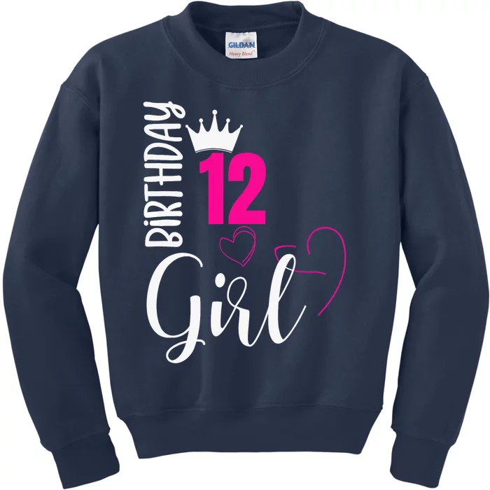 12 Birthday Girl Happy 12th Birthday Kids Sweatshirt